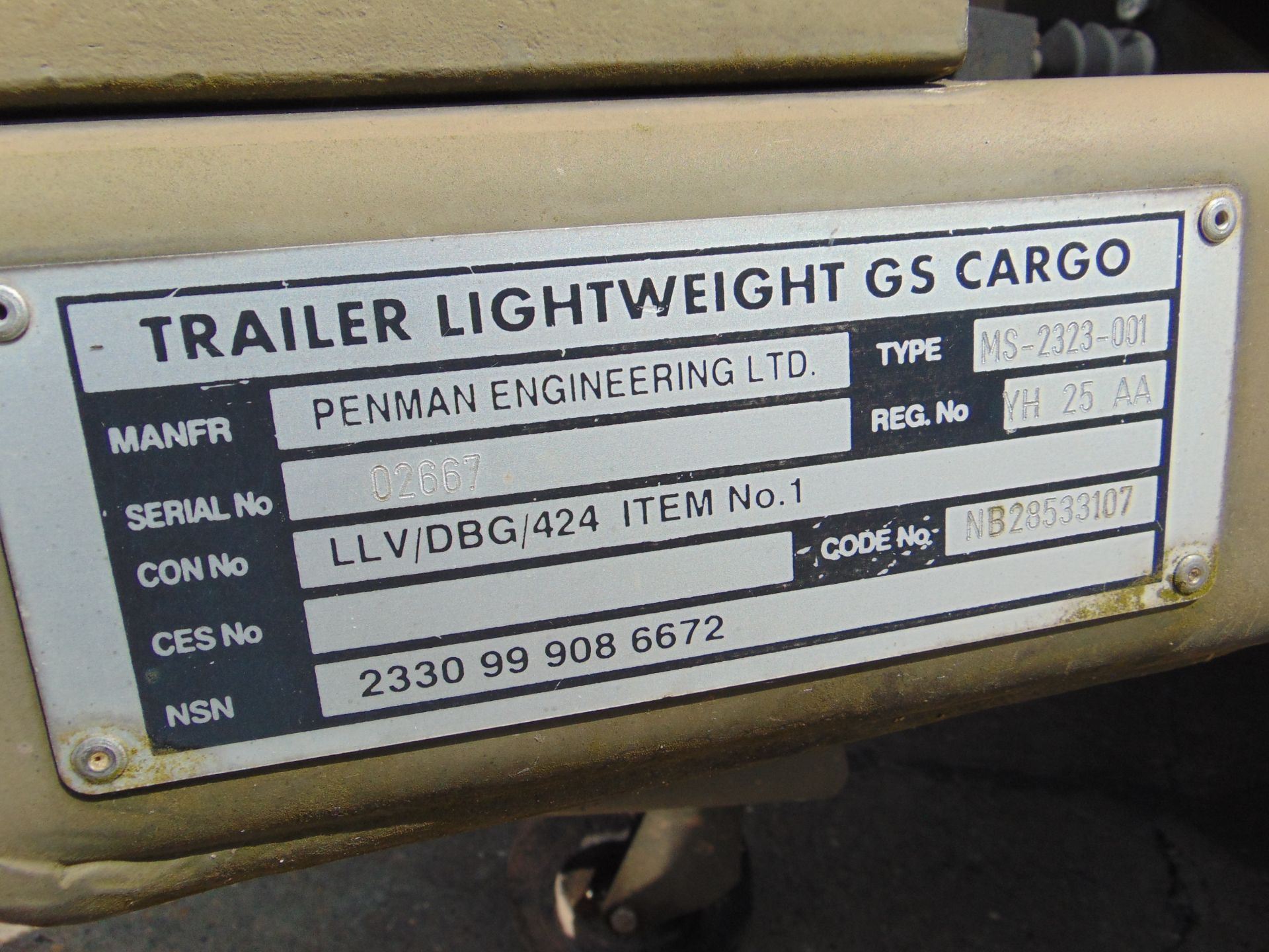 From UK MoD Reserve Stock Penman Trailer GS Light Weight Cargo Land Rover - Image 14 of 15