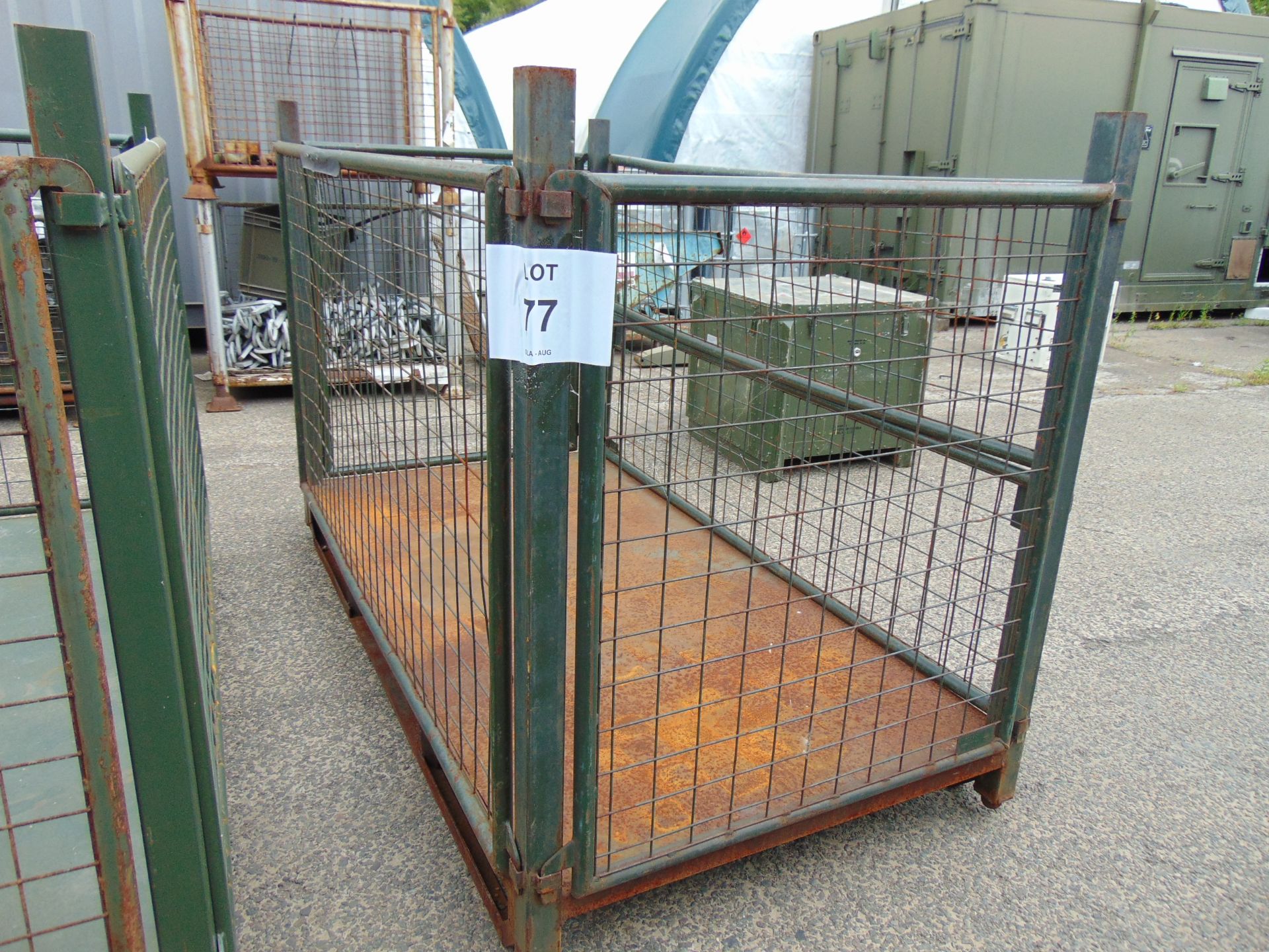 Large MoD Cage Stacking Stillage with Removeable sides Good Condition 212cms x 110cms x 130cms