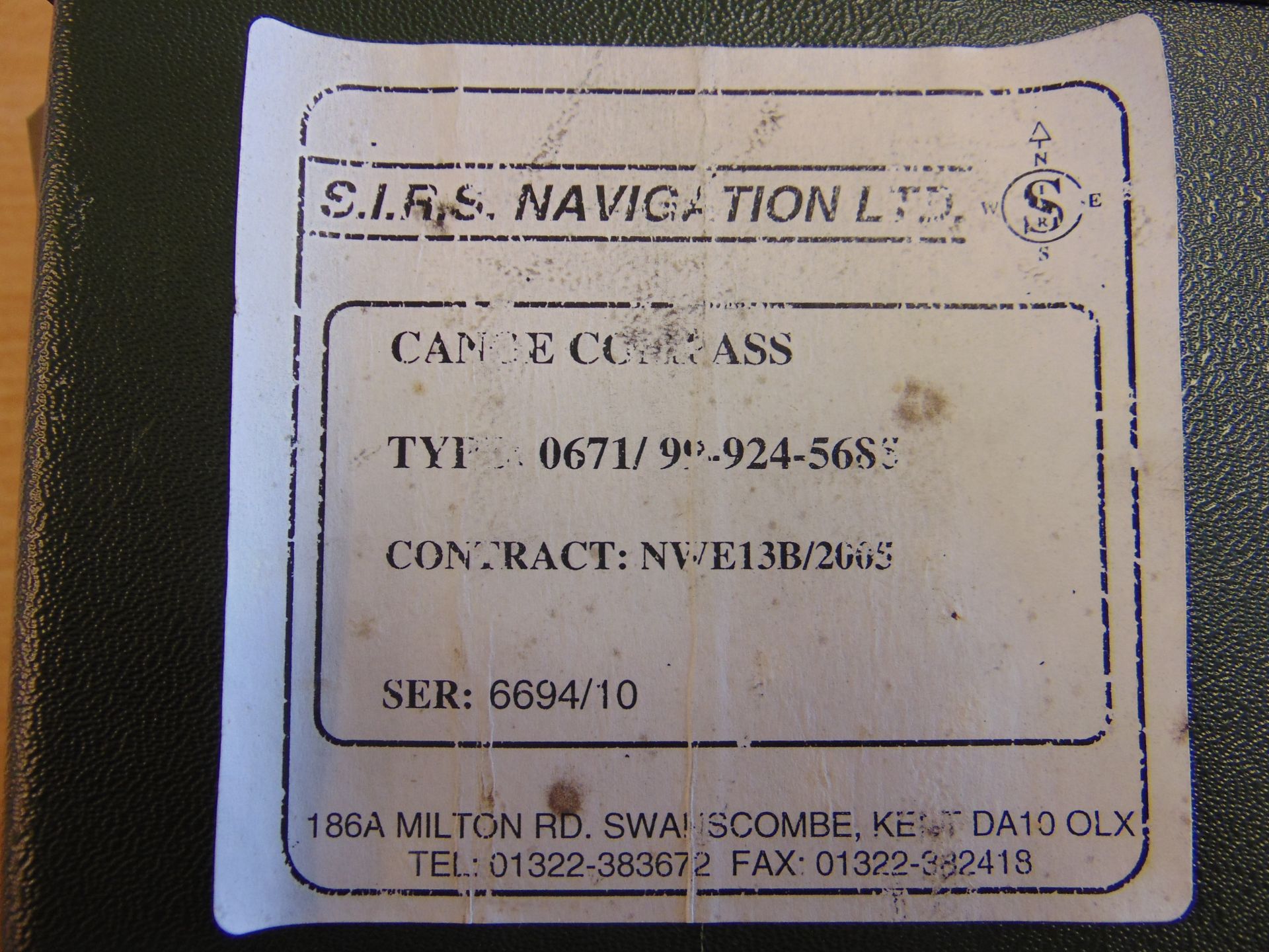 V. NICE SIRS NAVUGATION CANOE COMPASS USED BY SAS, SBS, ETC IN ORIGINAL TRANSIT CASE - Image 7 of 7