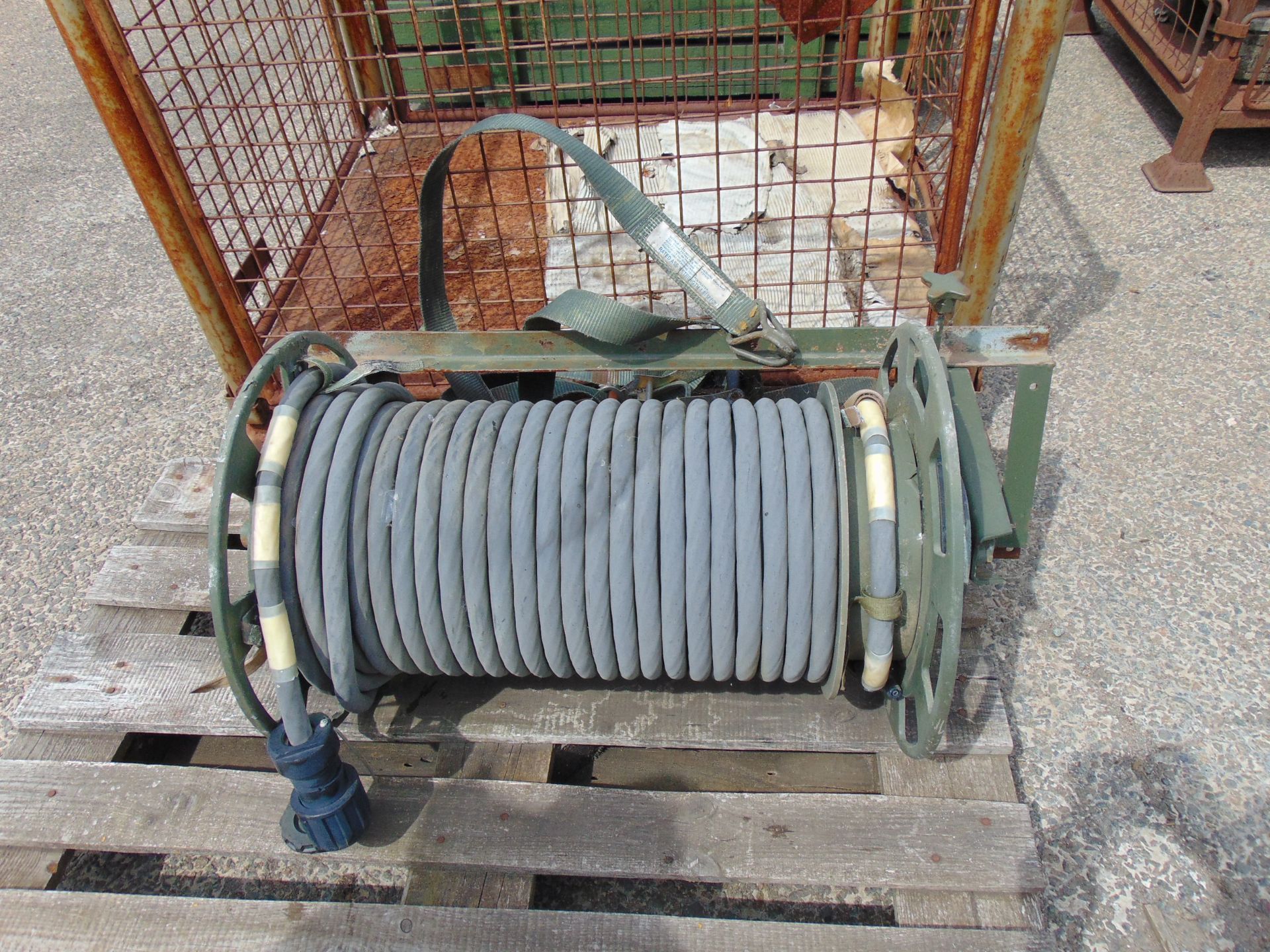 1 Large Cable Reel of HD 3 Phase Power Cable c/w Generator Plugs