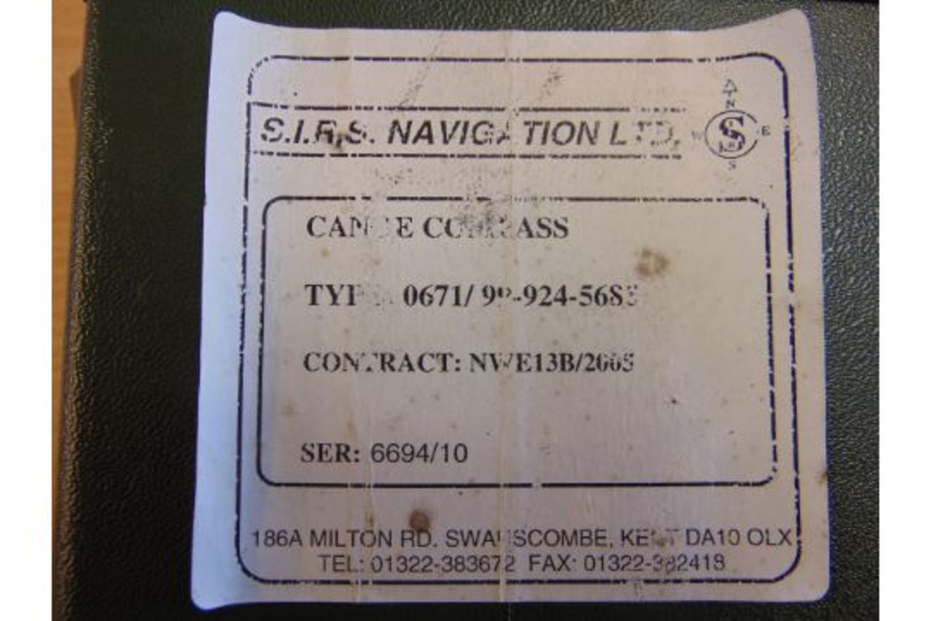 V. NICE SIRS NAVUGATION CANOE COMPASS USED BY SAS, SBS, ETC IN ORIGINAL TRANSIT CASE - Bild 6 aus 6