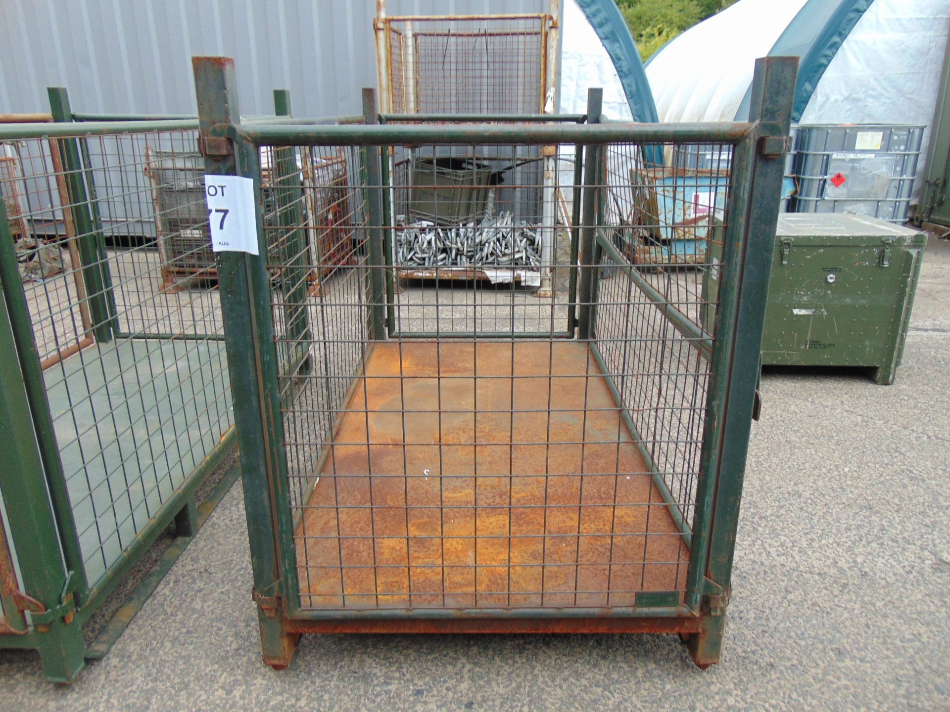 Large MoD Cage Stacking Stillage with Removeable sides Good Condition 212cms x 110cms x 130cms - Image 2 of 2