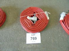 Unissued Angus Duraline 45MM x 23M Layflat hose c/w fittings