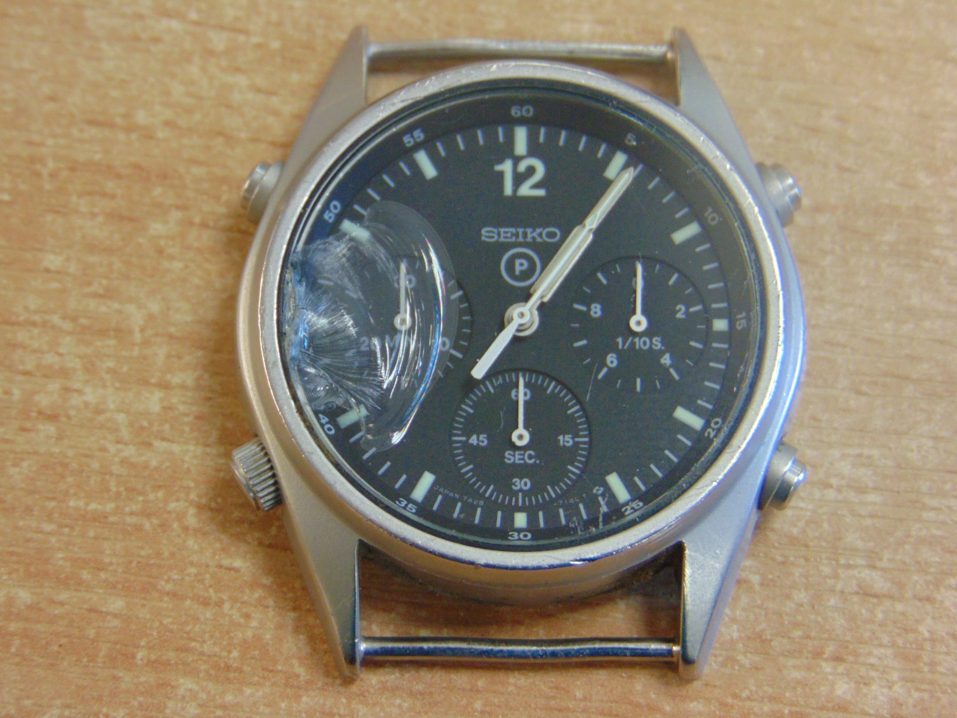 SEIKO GEN I PILOTS CHRONO NATO MARKS RAF HARRIER FORCE ISSUE DATE 1988 - CHIP IN GLASS - Bild 3 aus 8