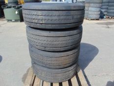 4x Unused Dunlop SP252 285/70 R19.5 Tyres on Rims