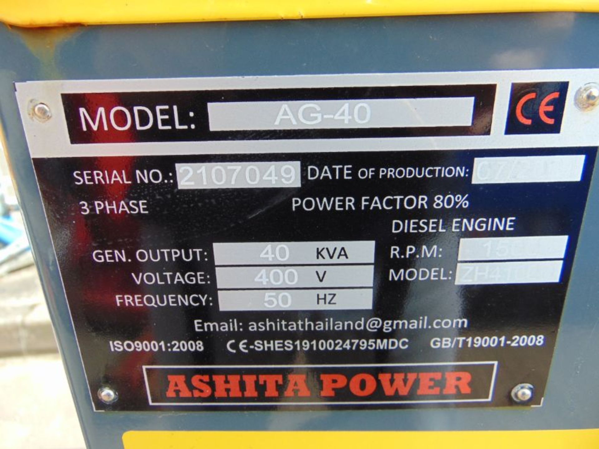 2021 UNISSUED 40 KVA 3 Phase Silent Diesel Generator Set - Image 14 of 14