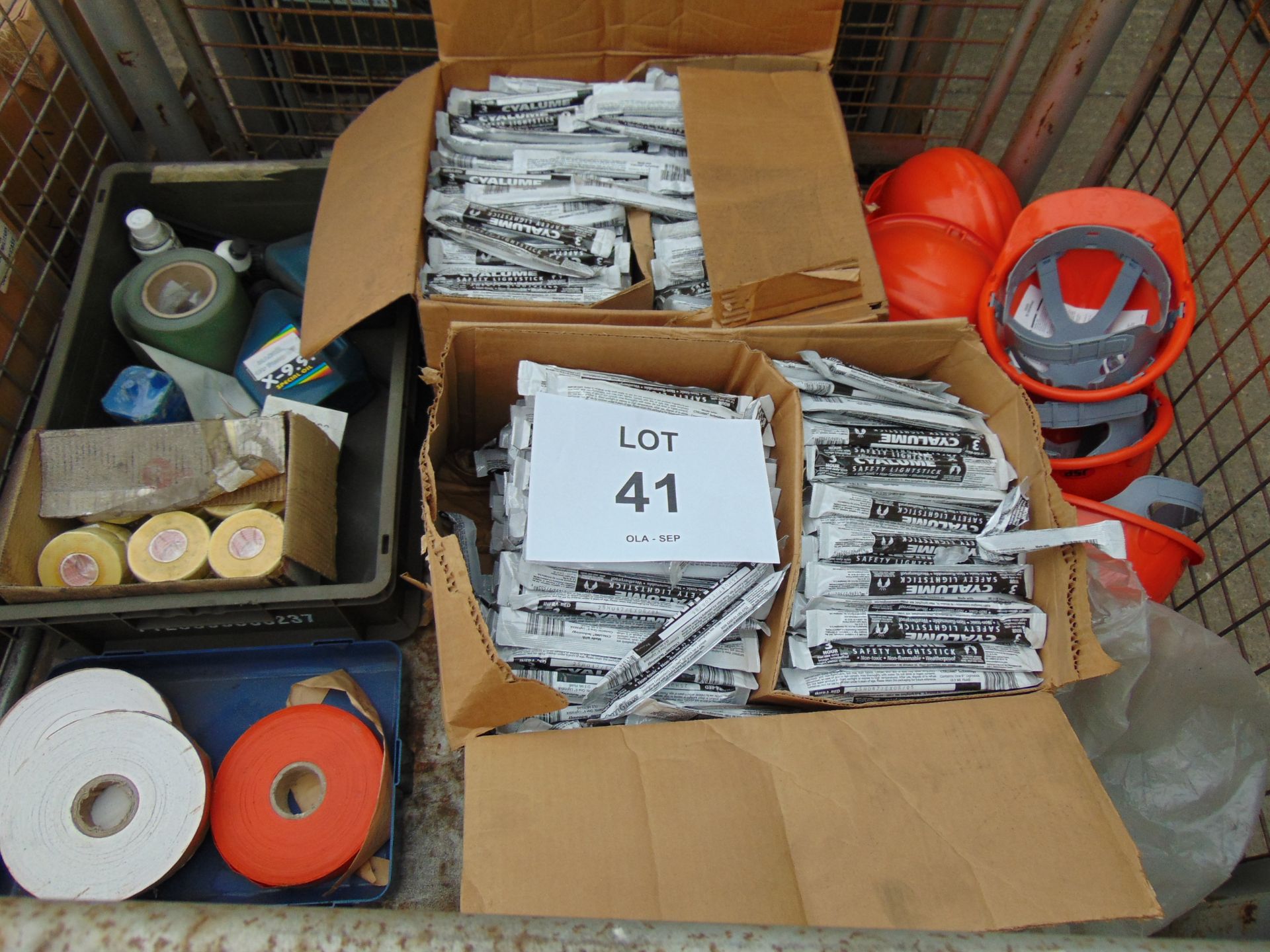 1 x Stillage of Cyalume Light sticks insulating tape, helmets etc - Image 4 of 4