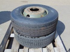 2x 285/70 R19.5 Tyres on Rims
