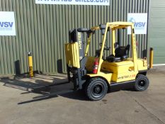 From UK MoD Hyster 2.50 XM Diesel Forklift Triple Container Mast, Full Free Lift Side Shift 1029 hrs