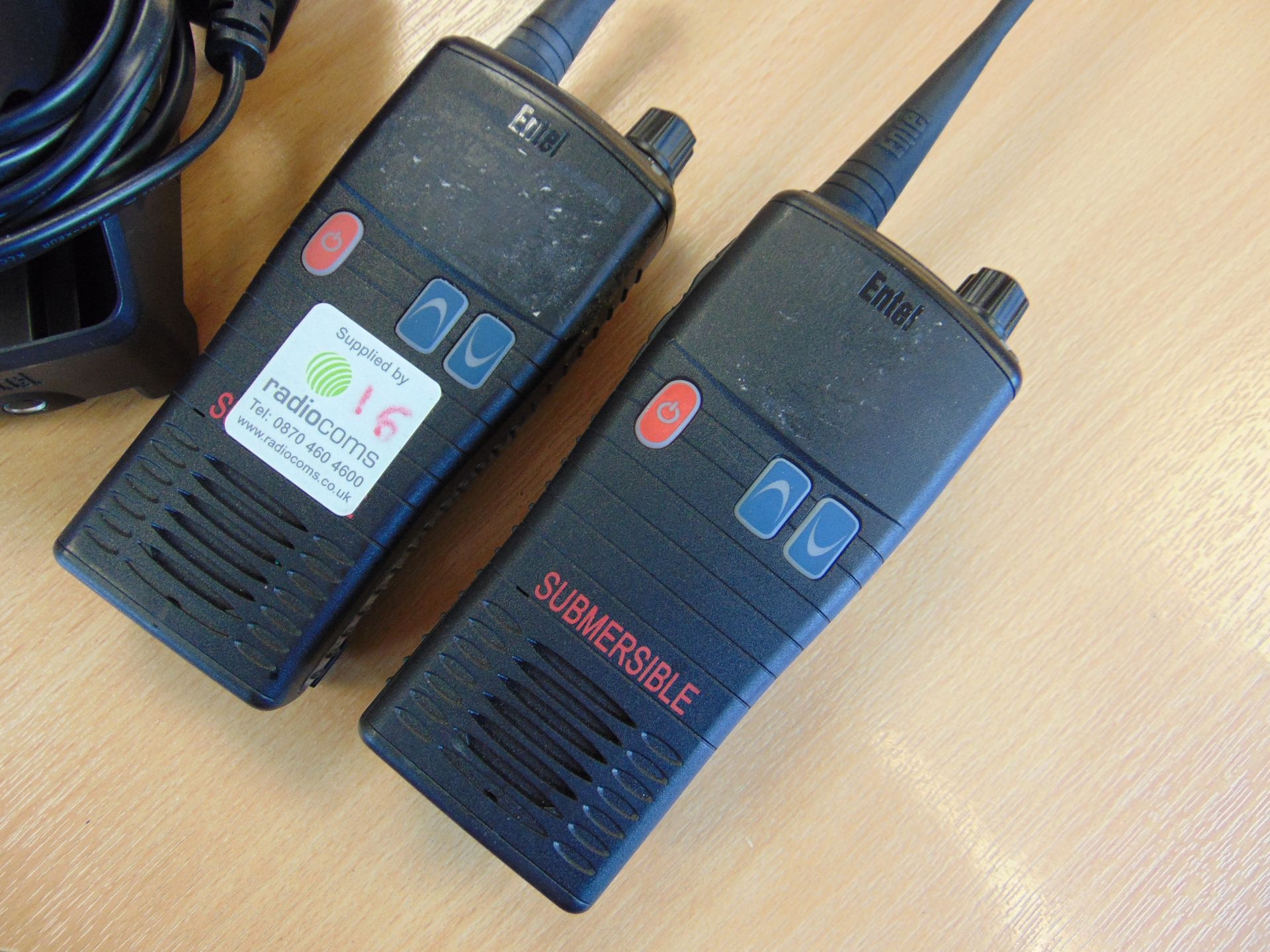 2x Entel HT782 UHF Waterproof Two Way Radios C/W Battery Charger - Image 2 of 6