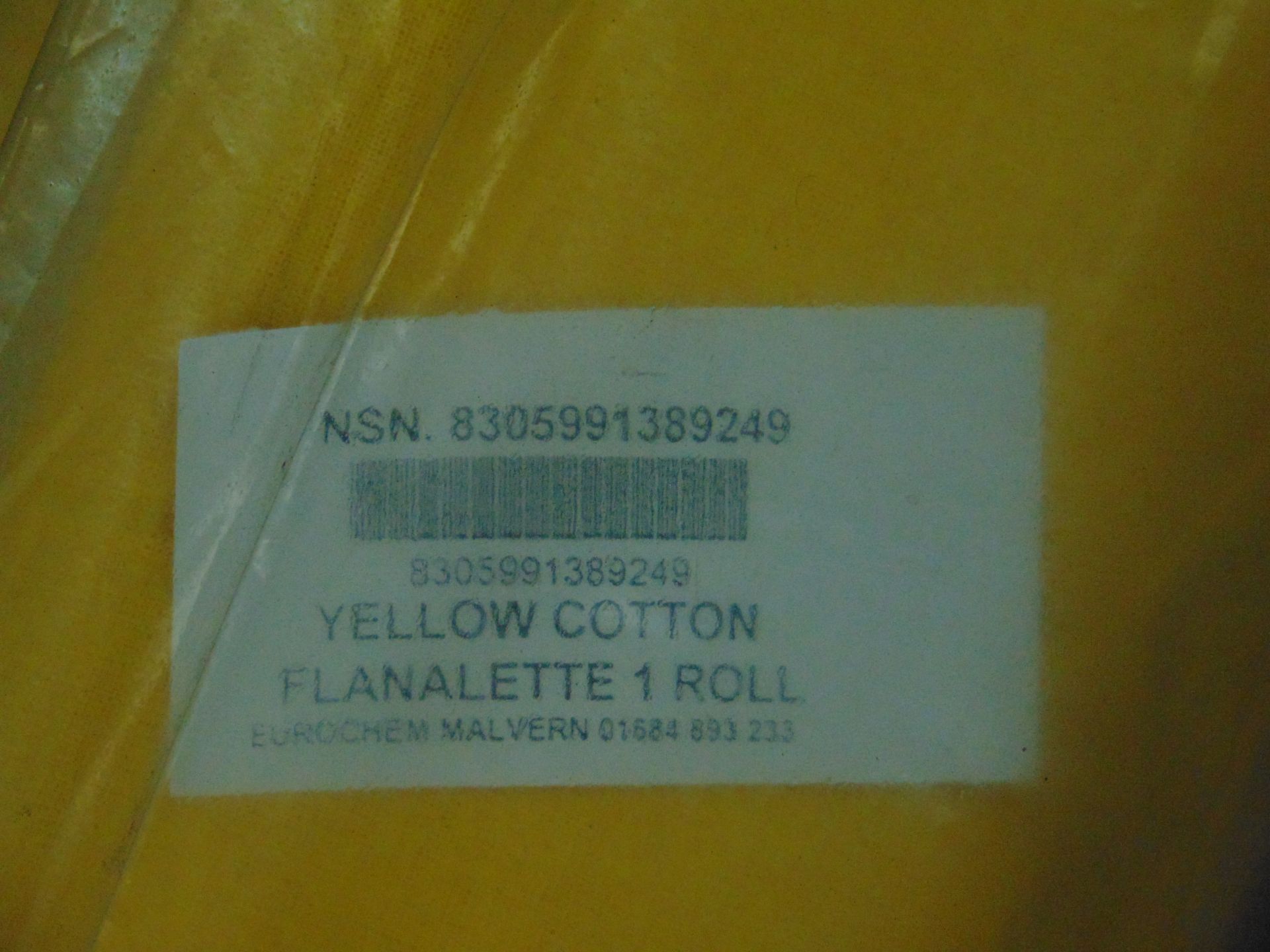 1X LARGE ROLL 1M WIDE COTTON FLANALETTE YELLOW CLOTH IDEAL FOR POLISHING - Image 2 of 3