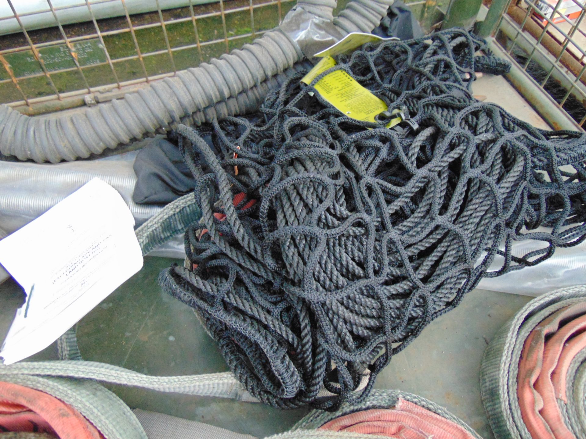 7x Land Rover Wolf Towing/ Recovery Straps, Cargo Net, Snatch Barbed Wire Cutter etc - Image 3 of 6