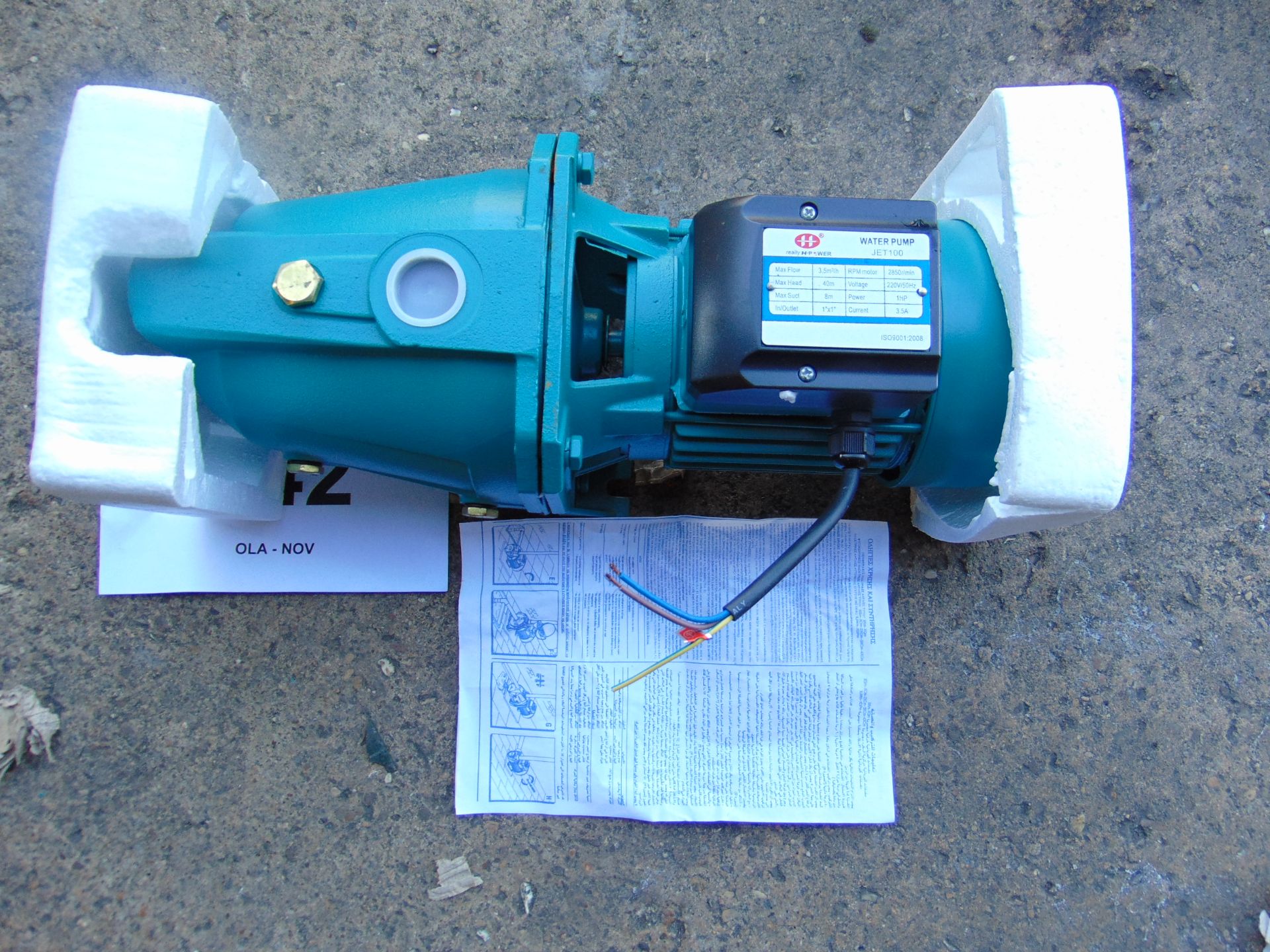 New Unused 240 Volt Jet 100 Water Pump c/w Instructions as shown - Image 5 of 6