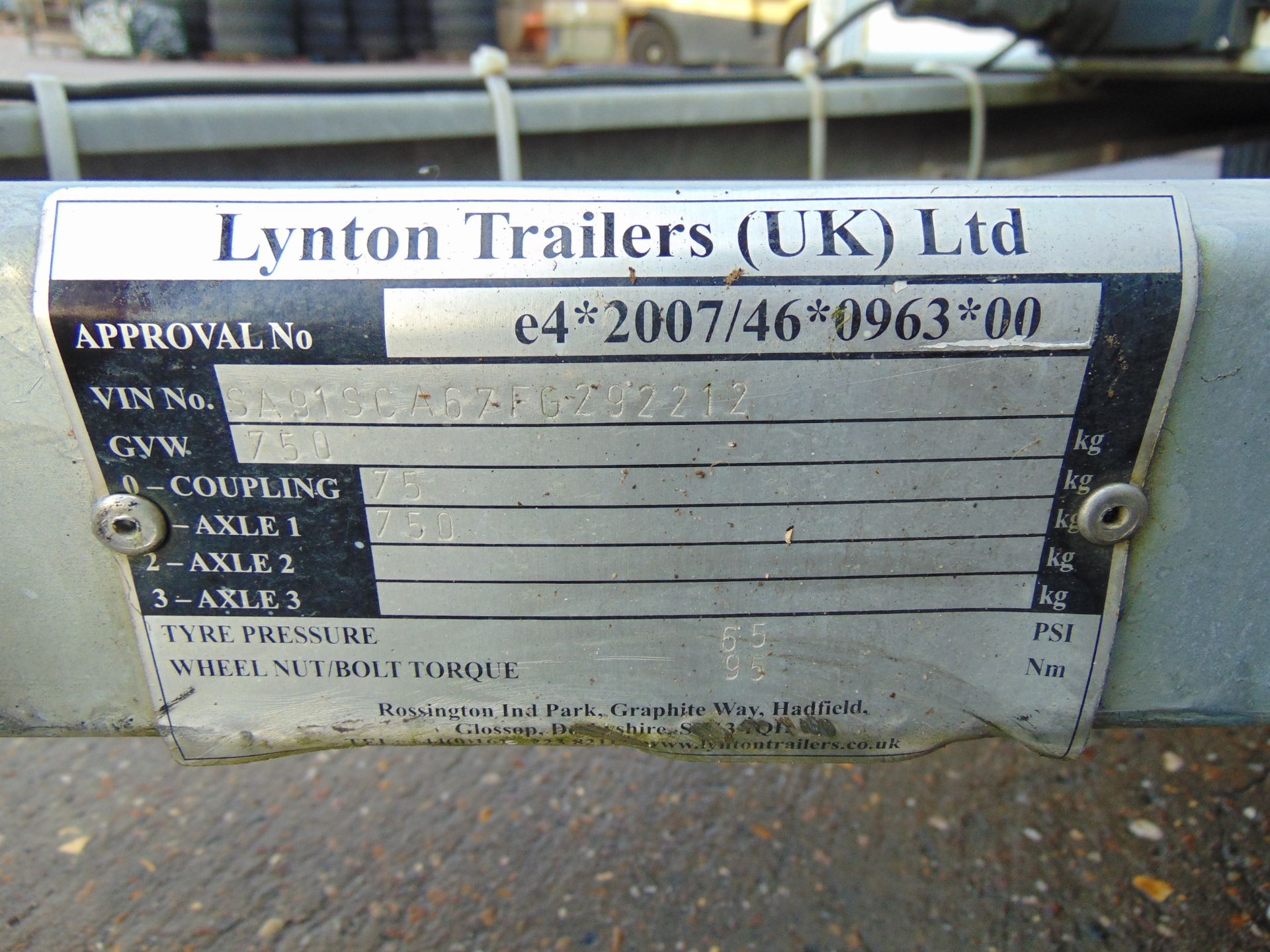 Lynton Single Axle Box Trailer C/W Rear Roller Shutter - Image 20 of 20