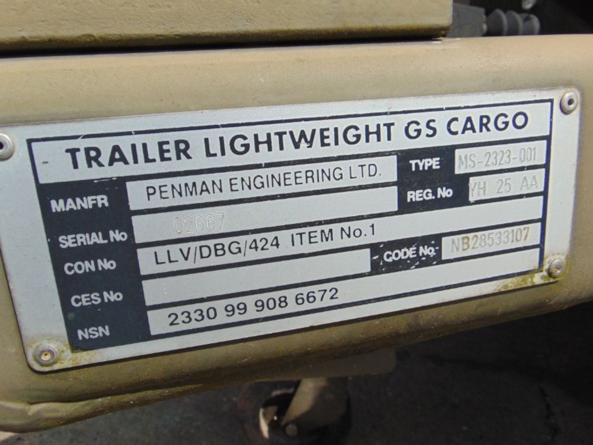 UK MoD Reserve Stock Penman Trailer GS Light Weight Cargo Land Rover - Image 14 of 15