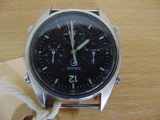 Seiko Gen 1 Pilots Chrono RAF Harrier Force Issue Nato Markings, Date 1984, Small Scratch in Glass