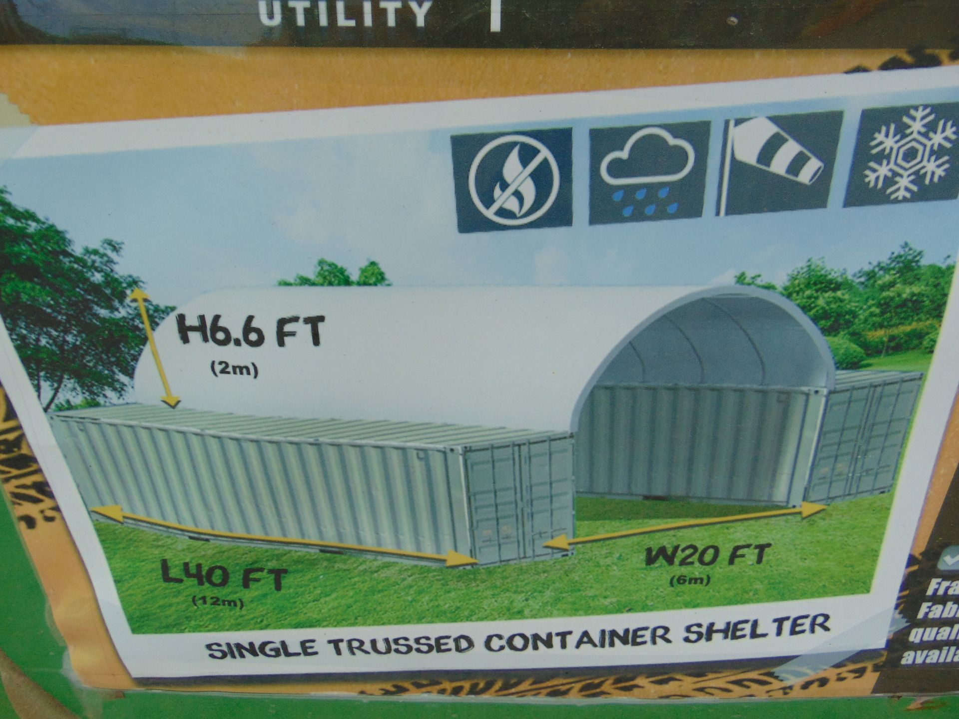 Container Shelter 6m W x 12m L x 2m H P/No C2040 - Bild 2 aus 5