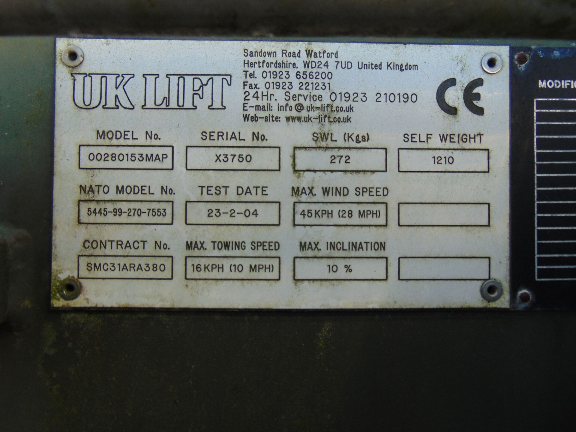 UK Lift Aircraft Hydraulic Access Platform from RAF as Shown - Image 12 of 12