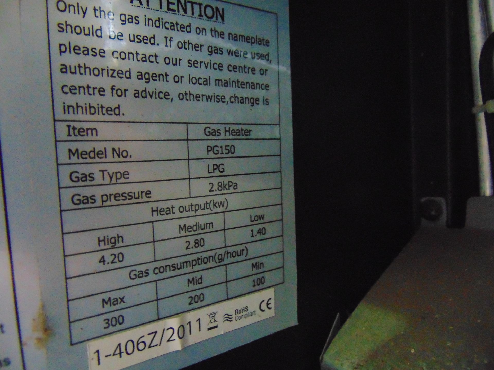 Kingavon PG150 4.2kW Portable Gas Heater - Image 6 of 6