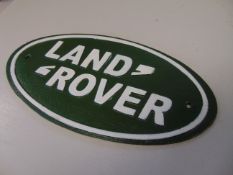 Unissued Cast Iron Land Rover Sign 34x17cms