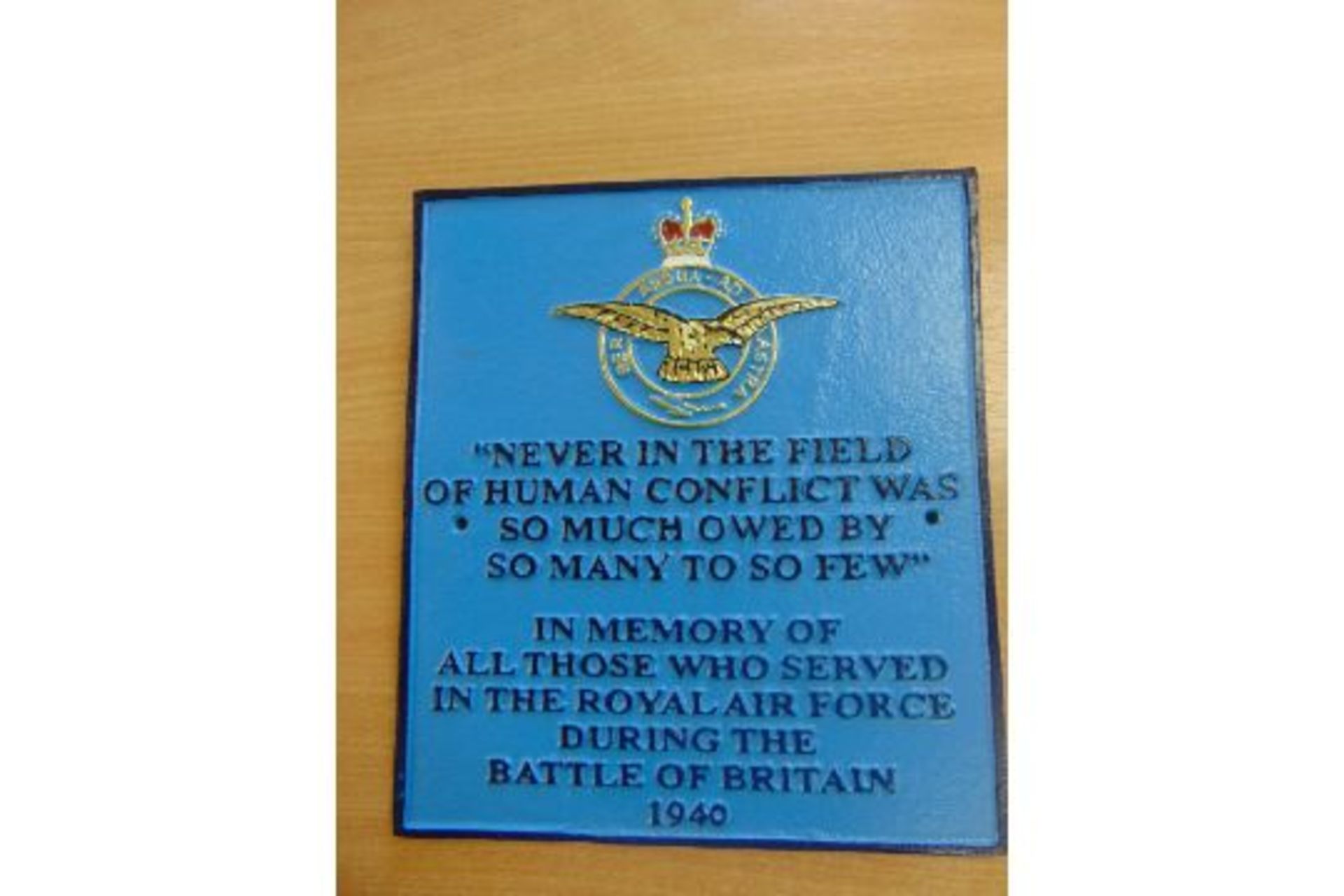 CAST IRON RAF HAND PAINTED WALL PLAQUE 26 CMS X 23 CMS - Image 2 of 4