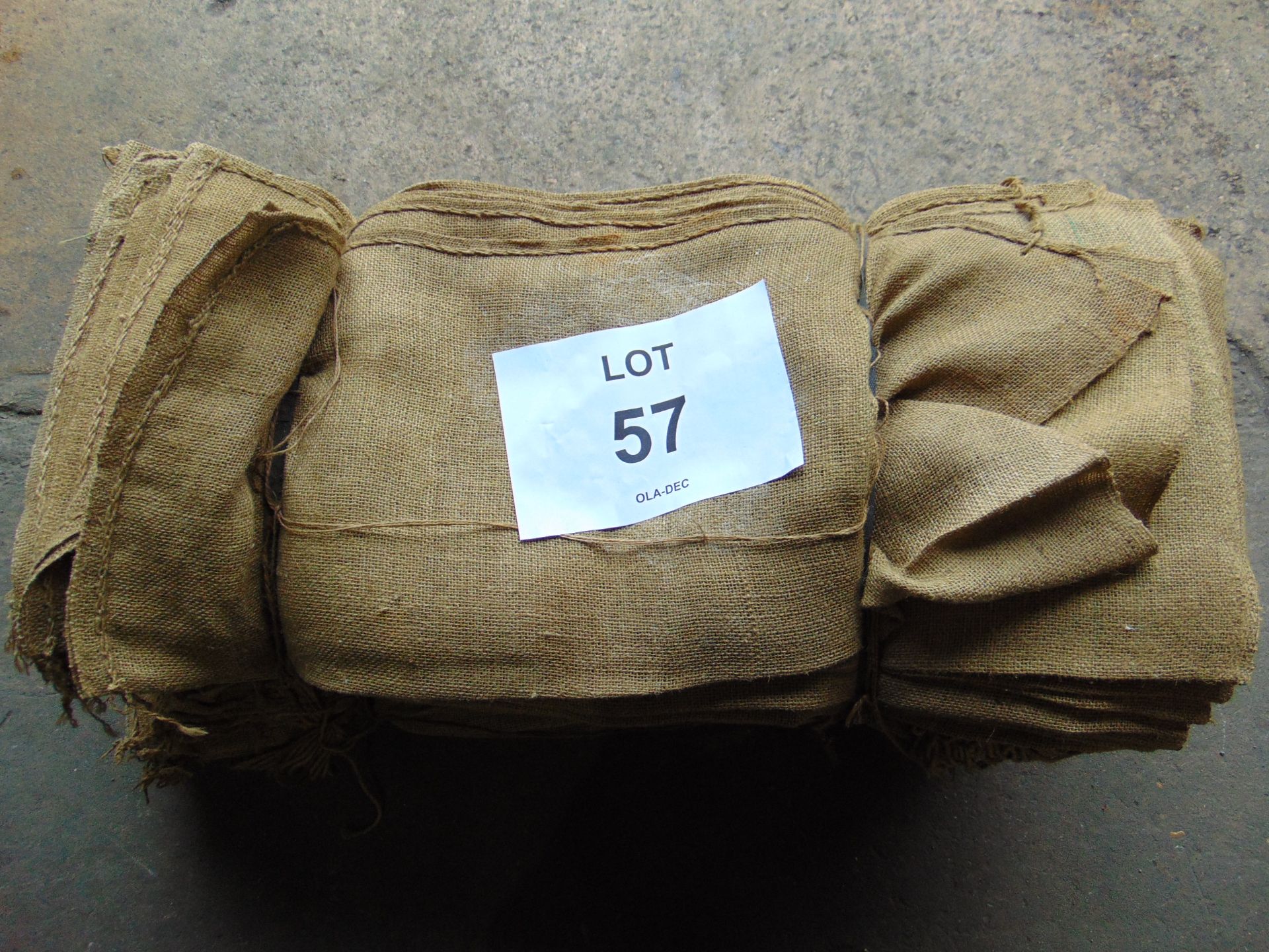 2 x Packs of Standard British Army Hessian Sand Bags Approx 150