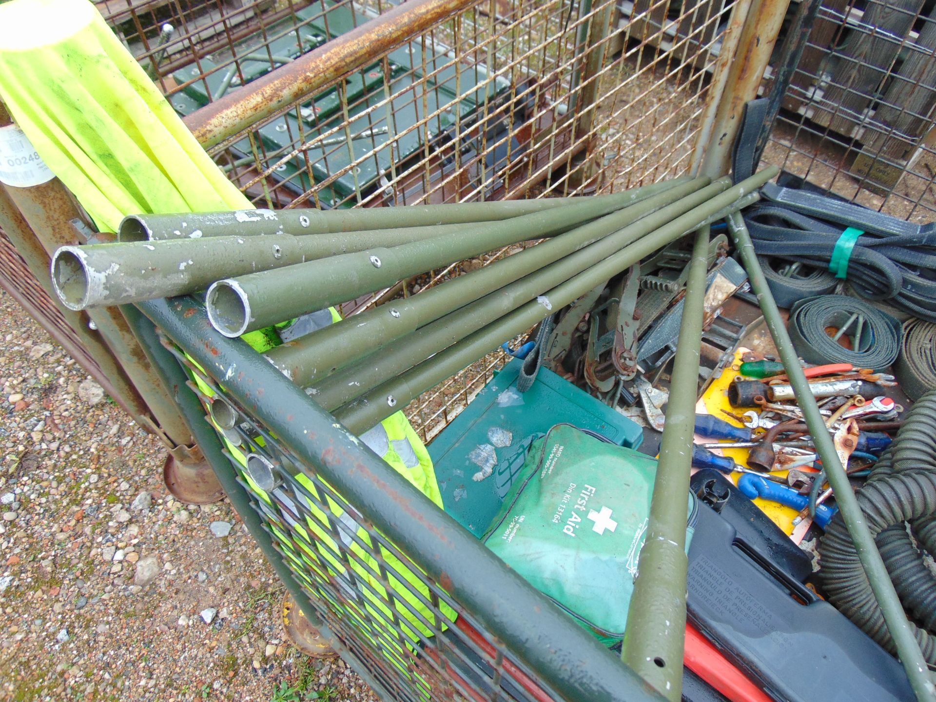 Tools, Camo Net Poles, Ratchets & Straps, First Aid Kits, Exhaust Disposal Hose etc - Image 9 of 9