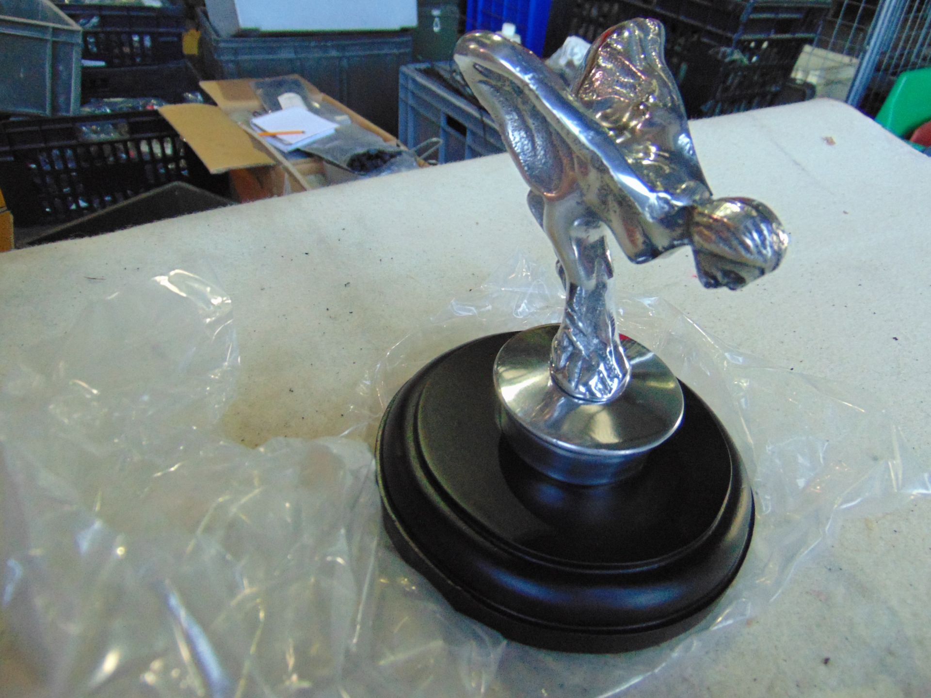 Rolls Royce Spirt of Ecstasy Polished Aluminium on Base - Image 2 of 3
