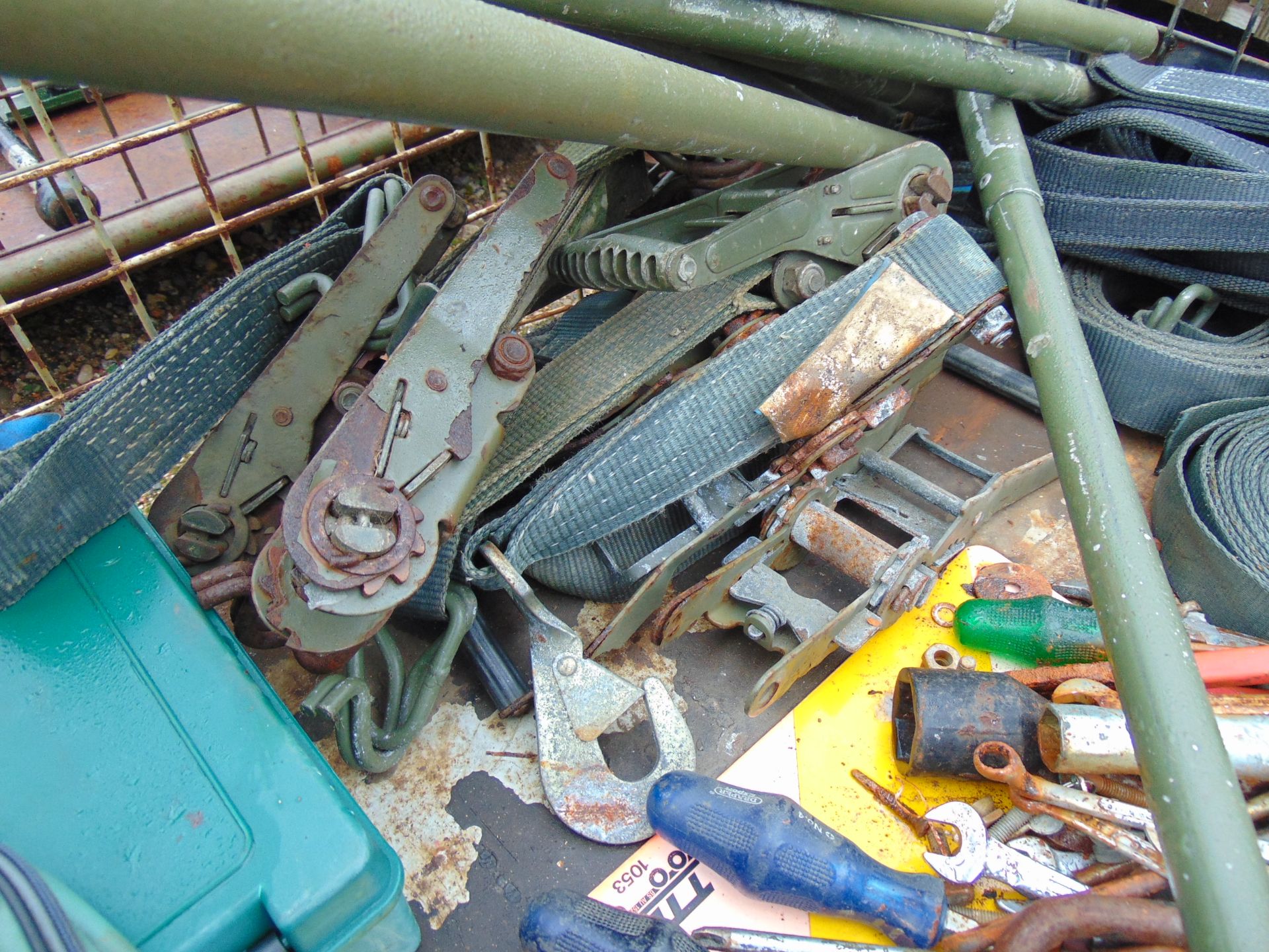 Tools, Camo Net Poles, Ratchets & Straps, First Aid Kits, Exhaust Disposal Hose etc - Image 6 of 9