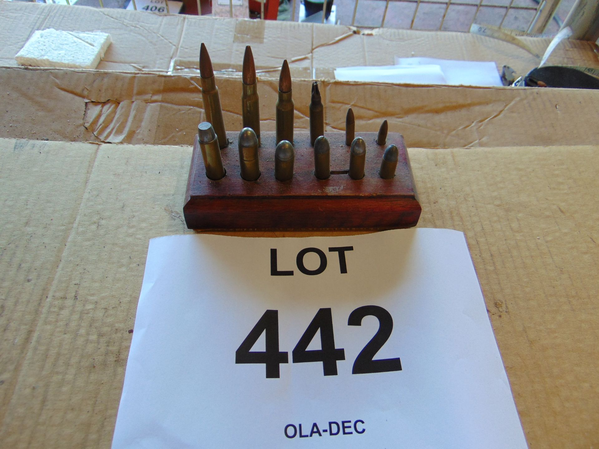 Nice Display Stand of 12 Inert Rounds as shown