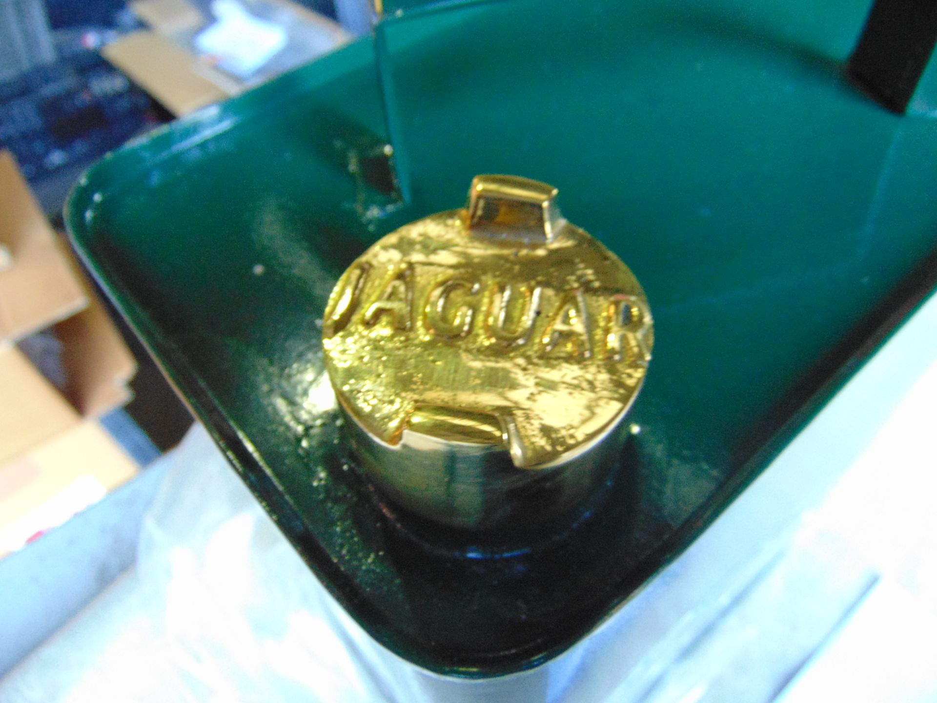 New Unused Jaguar 1 Gall Oil Can With Brass Top - Image 3 of 3