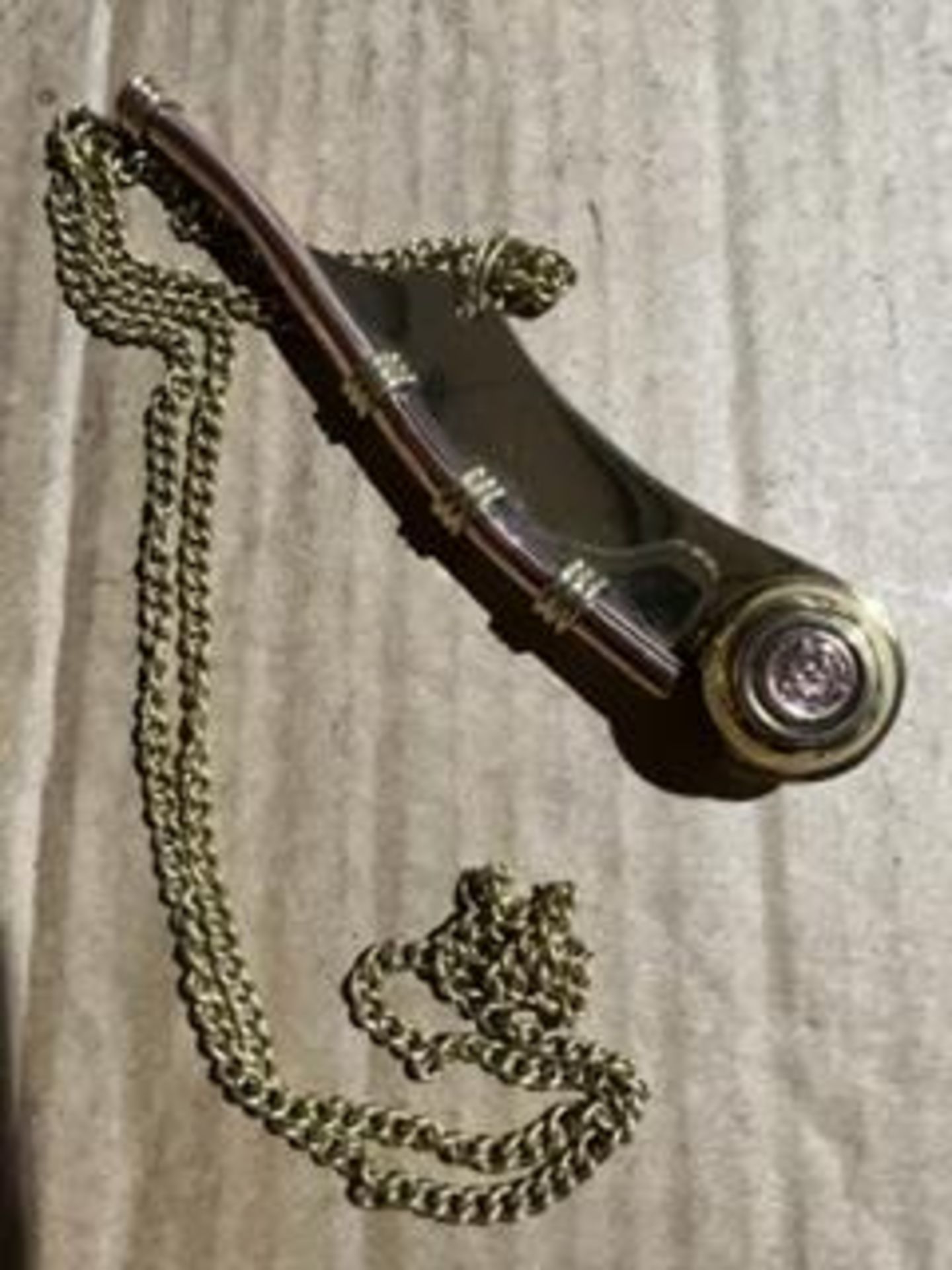 Brass Bosuns Whistle with Chain New in Presentation Box - Image 3 of 7