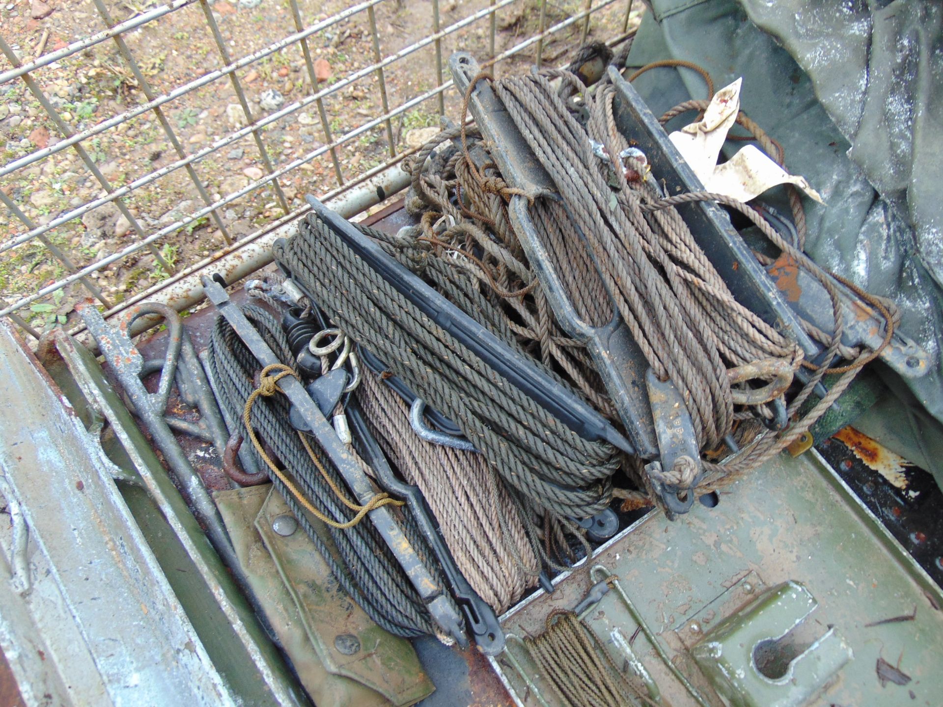 Guy Ropes, Tent Pegs, Telegraph Pole Steps, Canvas Sheets etc - Image 5 of 6