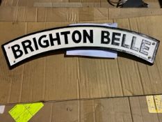 CAST IRON BRIGHTON BELLE RAILWAY LOCOMOTIVE SIGN - 65cms X 11cms