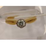 18ct yellow gold diamond solitaire ring, approx 0.28ct, approx size K