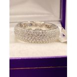 18ct white gold diamond ring of 2.0cts, approx size M/N