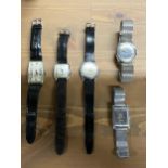 A selection of 5 wristwatches including a watch with a subsidiary dial marked Civitas Suisse, a