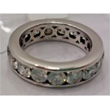 Platinum and diamond full eternity ring, x17 stones of approx 3.4cts in total, approx size J
