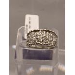 18ct white gold and diamond ring, approx total 1CTs, approx size L – A/F stone missing