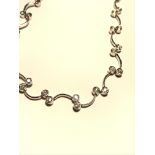 18ct white gold necklace with link design with diamonds (approx 1.3cts), marked 750, approx gross