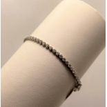 18kt white gold diamond tennis bracelet, stamped 750