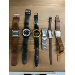 Retro and vintage wristwatches to include dials marked Timex, Fossil, Tina, etc six items in total