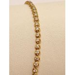 9ct yellow gold bracelet featuring diamonds of approx 0.75ct, Marked LMJ 375, approx length 19cm