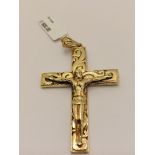 A substantial 9ct gold pendant in the form of a Jesus on the Crucifix overall length 7cm with