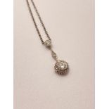 Diamond drop pendant approx combined 0.70ct