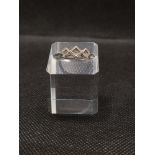 9ct white gold diamond ring in a rectangular design stamped 9k H1 total of x50 small diamond