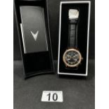 A Vincero collective watch “The Bellwether” in black and gold with two subsidiary dials, as new with