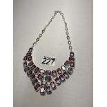 Synthetic watermelon tourmaline necklace, approx. weight 96g approx. length 11” from clasp to