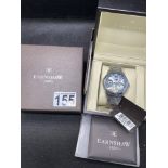 Longitude dual time automatic steeled black model no. ES-8006-11, case diameter 44mm, as new with