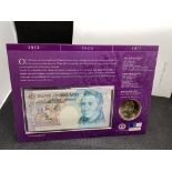 2002 Golden Jubilee Commemorative Cover Stamp, Crown & £5 Banknote QE50 005642, Uncirculated and
